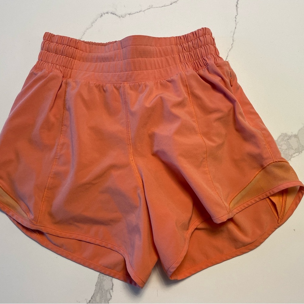 Women's Lululemon Hotty Hot Orange Athletic Shorts Size 0